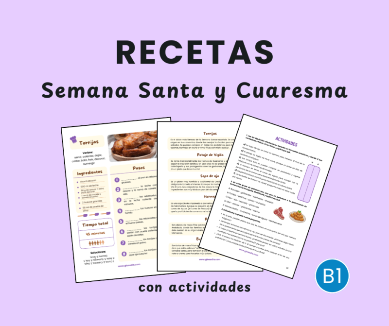 Recetas de Semana Santa y Cuaresma clase de ELE