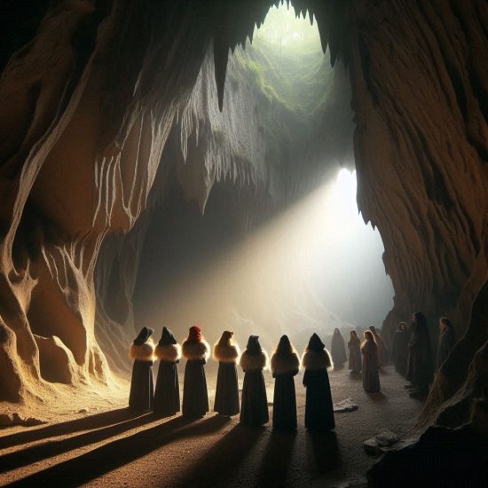 Sorginas en la Cueva de las Brujas de Zugarramurdi